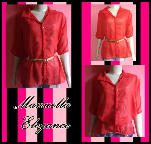 CAMISÃO DE CHIFON VERMELHO