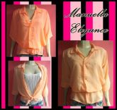 CAMISÃO DE CHIFON SALMÃO