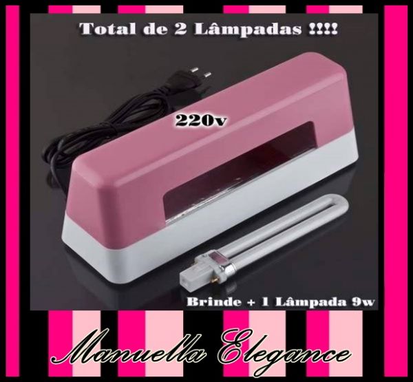 FORNO UV 9W + DUAS LAMPADAS PARA UNHAS DE GEL E ACRIGEL